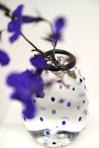blue dotted pattern is magnified in water