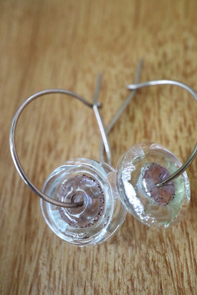 Growth Rings of Memory - with Grain of Sand and Silver Leaf