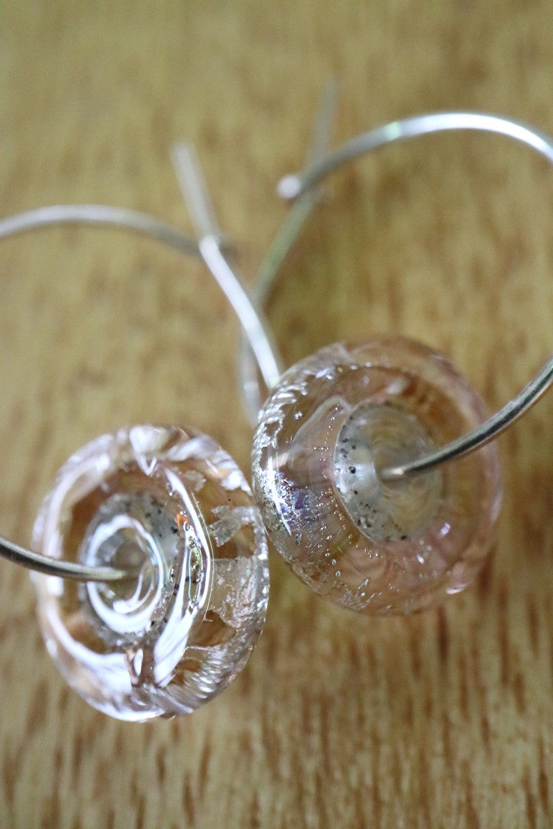 Growth Rings of Memory - with Grain of Sand and Silver Leaf