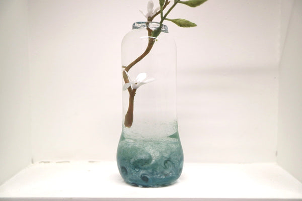 Tall Bud Vase - Decorated with Glass Powders