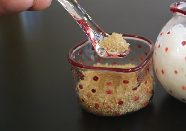 Polka Dots Sugar Bowl with a matching Spoon